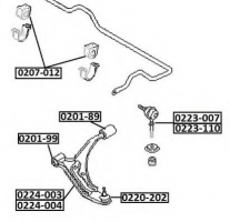 ASVA 0223-007 Тяга, стойка стабилизатора