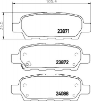 HELLA 8DB355028031 Колодки тормозные задние дисковые к-кт