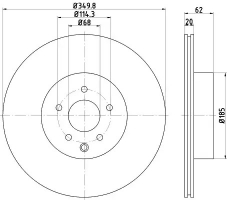 HELLA PAGID 8DD 355 122-261 Тормозной диск