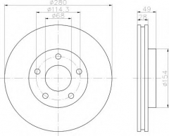 HELLA 8DD 355 108-001 Тормозной диск