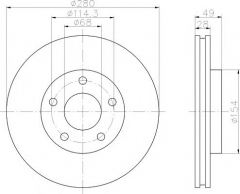 HELLA PAGID 8DD 355 108-001 Тормозной диск