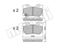 METELLI 22-1030-0 Комплект тормозных колодок, дисковый тормоз